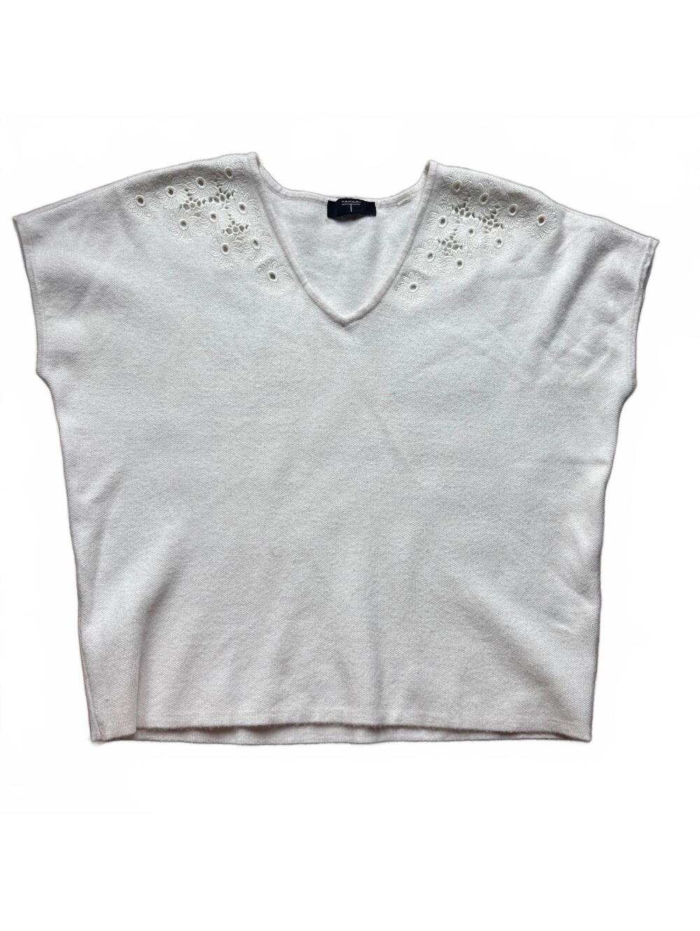 THE PERFECT COQUETTE EYELET KNIT TOP Size S